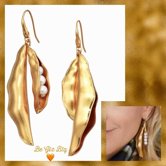 Tory Burch Jewelry - 🆕Tory Burch Authentic Gold Pea Pod Statement Earring